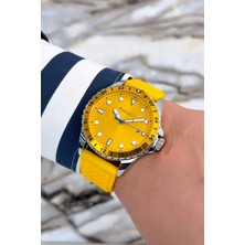 Ferrucci Sarı Silikon Kordon Çelik Kasa Takvimli Erkek Kol Saati+Bileklik ZMFER076