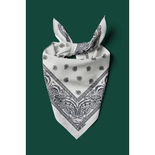 Beyaz Etnik Desen Bandana