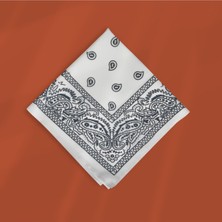 Beyaz Etnik Desen Bandana