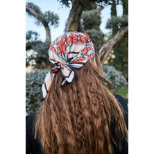 Kadın Çiçek Desenli Fular Bandana