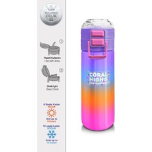 Kids Kız Desenli Pipetli ve Direkt Içim Çelik Termos 500 ml