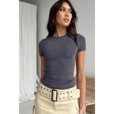 Bisiklet Yaka Basic Kısa Kollu Esnek  Body