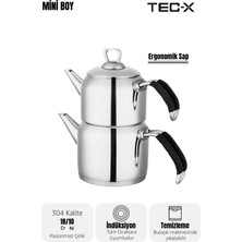Tec-X Nero Mini Boy Çaydanlık (0.80 Lt. - 1.75 Lt.) Küçük Boy Paslanmaz Çelik