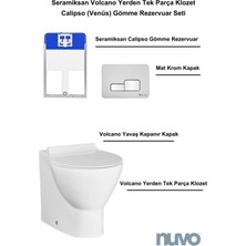 Volcano Yerden Tek Parça Klozet + Yavaş Kapanır Kapak + Calipso (Venüs) Gömme Rezervuar Seti