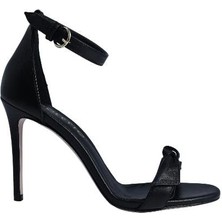 Poletto  Hakiki Deri Sıyah Sandalet Topuklu 6564 165 V1