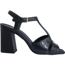 Poletto  Hakiki Yılan/hakiki Deri Sıyah Sandalet Topuklu 380 38 Yln