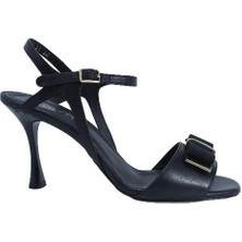 Poletto  Hakiki Deri Sıyah Sandalet Topuklu 380 31