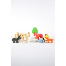 Ahşap Oyuncak Çiftlik Seti – Montessori Uyumlu Doğal Ahşap Eğitici Oyuncak