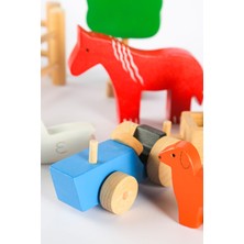 Ahşap Oyuncak Çiftlik Seti – Montessori Uyumlu Doğal Ahşap Eğitici Oyuncak