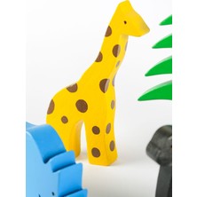 Ahşap Oyuncak Safari Hayvanları Seti – Montessori Uyumlu Doğal Ahşap Eğitici Oyuncak