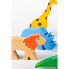 Ahşap Oyuncak Safari Hayvanları Seti – Montessori Uyumlu Doğal Ahşap Eğitici Oyuncak