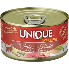 Unique Gold Series Hindili 85 gr Yetişkin Konserve Kedi Maması 24 Adet