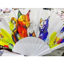 Plastik Kedi Tasarımlı Yelpaze