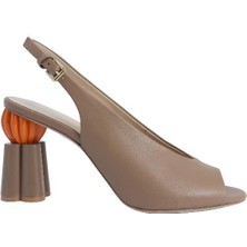 Poletto  Hakiki Deri Bıskuvı Sandalet Topuklu 319 248