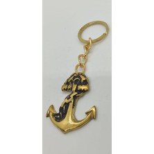 Pirinç Zincirli Çıpa Anahtarlık (5,5cm)