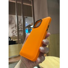 iPhone 13 Pro Max Yumuşak Dokulu Turuncu Telefon Kılıfı