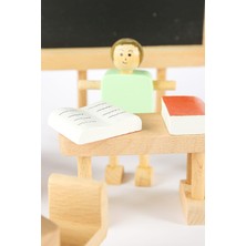 Ahşap Oyuncak Okul Seti - Montessori Uyumlu Eğitici Doğal Ahşap Oyuncak