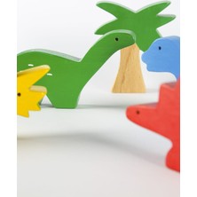 Ahşap Oyuncak Dinozor Seti – Montessori Uyumlu Doğal Ahşap Eğitici Oyuncak