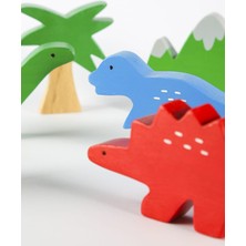 Ahşap Oyuncak Dinozor Seti – Montessori Uyumlu Doğal Ahşap Eğitici Oyuncak