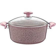 OMS Collection - 3110 - 2 Parça Biogranit 24x12 Cm - 4,3 Litre Derin Tencere Sütlü Kahve Rengi