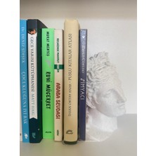 Mermer Dokulu Sert Plastik Apollo Büstü Şeklinde Kitap Tutucu | Dekoratif Kitap Desteği