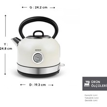 Karaca Retro 2202 Su Isıtıcısı Kettle Krem 2200W