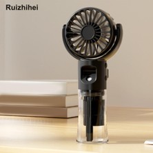 Teknosepetim Taşınabilir Şarjlı Buhar Püskürten El Fanı Küçük Vantilatör Sessiz Su Sisi Spreyli El Tipi Mini Fan