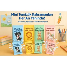 Anı Ofis Kırtasiye Mini Cep Islak Mendil 8'li Paket | Aloe Veralı | Alkol Içermez | Yumuşak Dokulu |taşınabilir |pembe