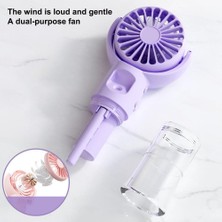 Teknosepetim Taşınabilir Şarjlı Buhar Püskürten El Fanı Küçük Vantilatör Sessiz Su Sisi Spreyli El Tipi Mini Fan