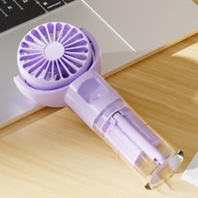 Teknosepetim Taşınabilir Şarjlı Buhar Püskürten El Fanı Küçük Vantilatör Sessiz Su Sisi Spreyli El Tipi Mini Fan
