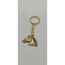 Pirinç At Kafası Anahtarlık (4cm)