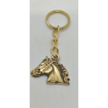 Pirinç At Kafası Anahtarlık (4cm)