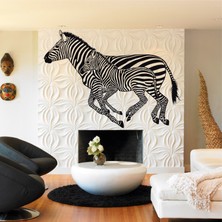 Dekadron Zebra ve Yavru Metal Duvar Dekor