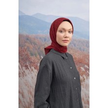 A Logolu Bordo Pamuk Eşarp
