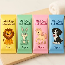 Anı Ofis Kırtasiye Mini Cep Islak Mendil 8'li Paket | Aloe Veralı | Alkol Içermez | Yumuşak Dokulu |taşınabilir |mavi̇