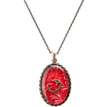 Ebrulu Vav El Işi Otantik Reçine Kolye Cevşen (1768-1)