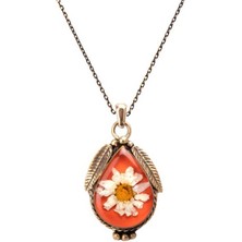 Çiçek Papatya El Işi Otantik Reçine Kolye Cevşen (1771-4)