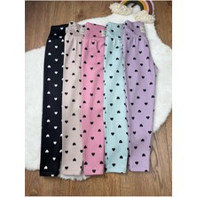 Tuna'ys Shopping Kışlık Şardonlu Kalp Baskılı Kız Çocuk Fitilli  Tayt 5'li Set