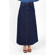 Yüksek Bel A Kesim Denim Etek