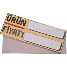 25 Adet Pvc Şeffaf Etiket + Bilgi Kartı, Raf Önü Etiketliği, Şeffaf Çifttaraflı Bantlı 3,80X10 cm