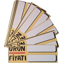 25 Adet Pvc Şeffaf Etiket + Bilgi Kartı, Raf Önü Etiketliği, Şeffaf Çifttaraflı Bantlı 3,80X10 cm
