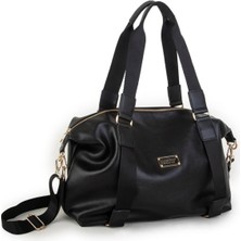 Nas Bag Extra Büyük Boy Omuz Çantası - Siyah Nero (Eni 44 Cm, Boyu 32 Cm)