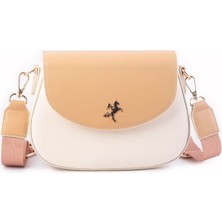 Nas Bag Kadın Omuz ve Çapraz Çanta Çift Askılı - Krem Camel Lcst