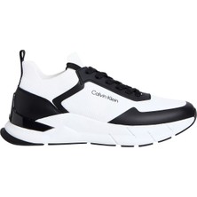 Erkek Ck Low Top Lace Up Sneakers - Beyaz/siyah