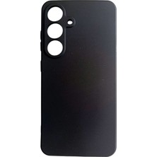 Samsung Galaxy S25 Uyumlu Yumusak Slikon Kılıf Kadife Dokulu Mat Siyah