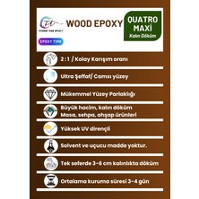 Power Time Epoxy Wood Epoxy Quatro Maxi/ Kalın Döküm Ultra Şeffaf ve Parlak Epoksi Reçine Sehpa Masa Için