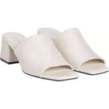 Kadın Ck Heel Slide 50 Jacq Topuklu Terlik - Ekru