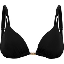 Aquaviva Kadın Siyah Izabella Gold Aksesuarlı Üçgen Bikini Takımı