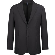 Siyah Comfort Fit Mono Yaka Klasik Ceket