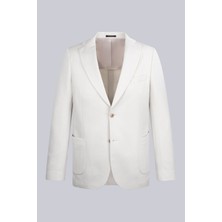 Keten Comfort Fit Mono Yaka Klasik Ceket